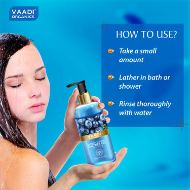 Vaadi Herbals Shower Gel, Midnight Blueberry, 300ml